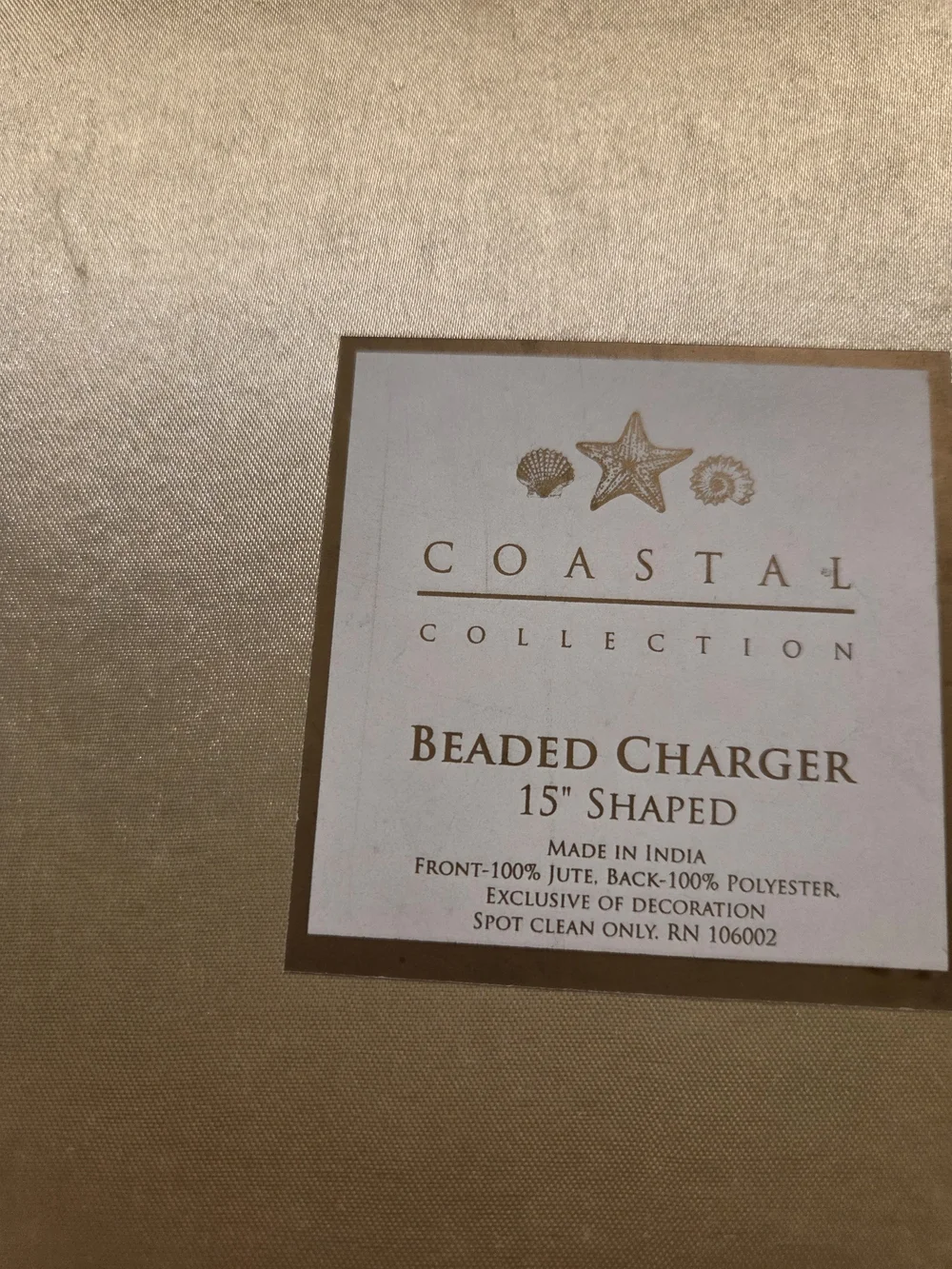 4 Coastal Collection Beaded Chargers Placemats